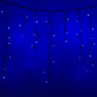 Гирлянда светод. уличная «Бахрома» SIC-120B,3.0*0.7м,120ламп,синий,IP60,черн.шн.1.5м,СОЕД,Funray