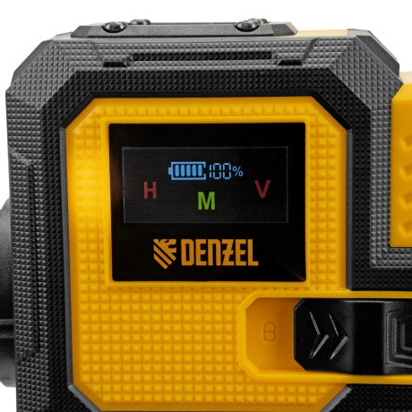 Лазерный уровень мультипризменный DLV-360-3C, 30 м, зеленый луч, Li-Ion 2,4 Aч, кейс// Denzel