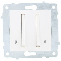 OVIVO мех. выкл. СУ 2 кл. (узкая клавиша, жалюзийный) белый (ко всем рамкам) 610-000201-216