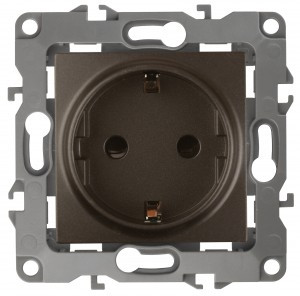 ЭРА 12 мех. роз. СУ 1 мест. 16А земля, шторки Бронза, автоклеммы 12-2102-13 3859