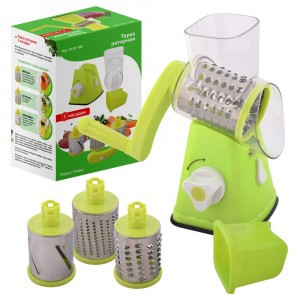 Терка роторная, 3 насадки, нерж.сталь, пластик VL53-158 Мультидом