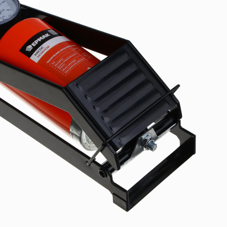 ЕРМАК Насос ножной с усиленным цилиндром экстрамощный PREMIUM с манометром с металлическим наконечни