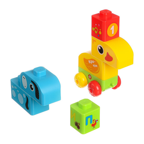 АЗБУКВАРИК Конструктор музыкальный "Talky Blocks", звук, пластик, 3 вида