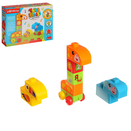 АЗБУКВАРИК Конструктор музыкальный "Talky Blocks", звук, пластик, 3 вида