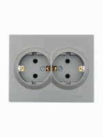 Lezard VESNA роз. земля СУ 2 мест. 16А платина. (ПБТ) (корп. ABS) 742-3500-127B