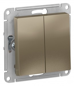 Systeme Electric AtlasDesign мех. выкл.(перекл. проходной) СУ 2 кл. шампань(пл.осн.) ATN000565(10!)