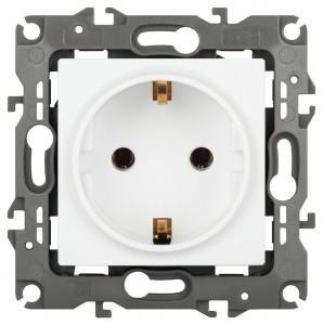 ЭРА 12 мех. роз. СУ 1 мест. 16А земля, автоклеммы, белый матовый 12-2101-01М