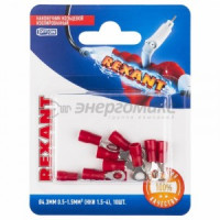 REXANT наконечник кольцевой изол. НКИ o4.3мм 0.5-1.5мм красн. (10!),  06-0414-A