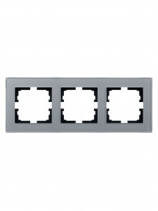 Lezard VESNA рамка акрил СУ 3 мест., гориз., асфальт матовый 742-M6980-148