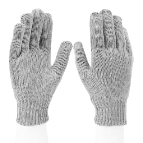 Перчатки трикотажные, акрил, двойные, серая туча, двойная манжета Сибртех