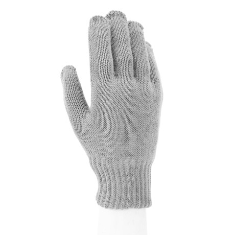 Перчатки трикотажные, акрил, двойные, серая туча, двойная манжета Сибртех