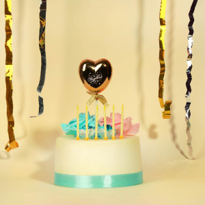 FNtastic Декор для торта в виде сердца, шарика, звезды, 19см, пластик, бумага, 3 дизайна