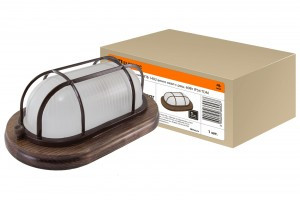 TDM Св-к НПБ1402 венге овал с реш. 60W IP54 (сталь, термостойкое стекло) (8!) SQ0303-0437