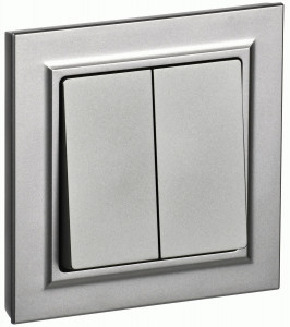 IEK BRITE выкл. СУ 2 кл. 10А, 230В, сталь ВСР10-2-0-БрС BR-V20-0-10-K46-F