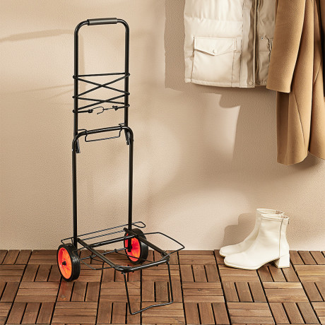 Тележка для сумок тм VETTA, металл, грузоподъемность 40кг, 95х35х46см, колеса d14см, цвет черный