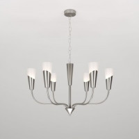 Eurosvet св-к подвесной 6x60W E14 750х750х850  металл белый/никель Rhyton 60167/6 a068284