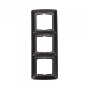 KRANZ DEA Рамка 3 мест. (горизонт.) Черный Металлик KR-78-0347