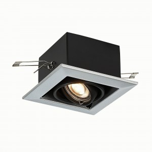 ST LUCE св-к встр. 50W GU10 126x126x70 Черный/Серебристый ST250.148.01