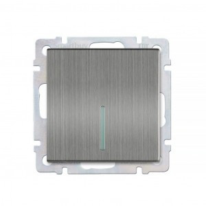 Smartbuy Нептун мех. выкл. СУ 1-клавишный с индикатором 10А серый никель  (SBE-05gn-10-SW1-1)