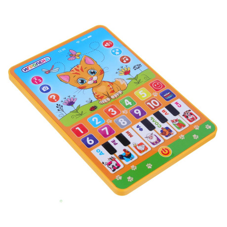ИГРОЛЕНД Планшет интерактивный "Рыжий котик", звук, ABS, 3AAA, 14х20,5х1,8см