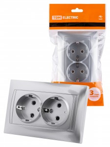 TDM Лама роз. СУ 2 мест. 16А серебр. металлик (земля) (6!) SQ1815-0225