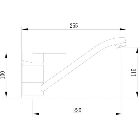СоюзКран Смеситель для кухни, низкий излив 25см, керам. картридж 40мм, нерж. сталь, SS01-I134