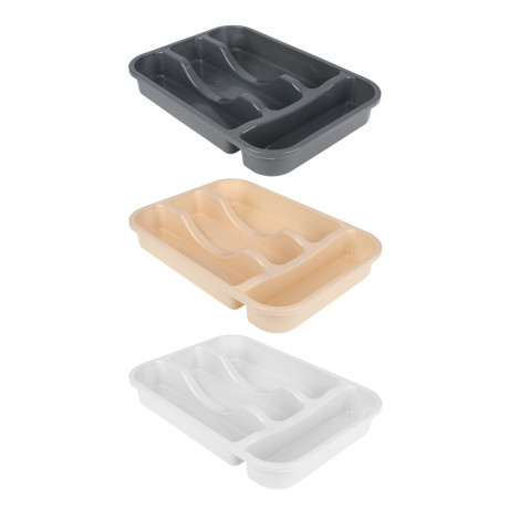 Лоток для столовых приборов тм VETTA, 4 секций, 31х22х4см, пластик, 3 цвета