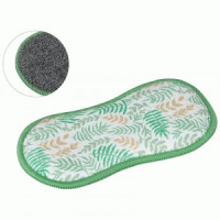 Губка-скраб двухсторонняя микрофибра+абразив, 19*9,5см (12!) 107842 Рыжий кот