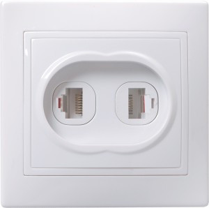 IEK КВАРТА РK/T12-КБ роз. СУ 2 мест. комп. и телеф. бел. EIK10-K01-DM