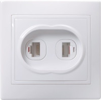 IEK КВАРТА РK/T12-КБ роз. СУ 2 мест. комп. и телеф. бел. EIK10-K01-DM