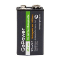 Аккумулятор GoPower Крона 6F22 BL1 NI-MH 9V 250mAh (1/25/100)