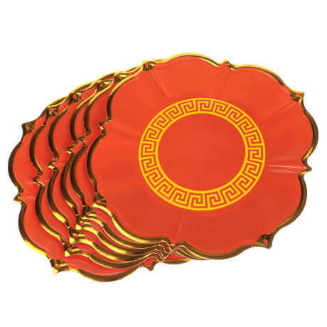 Рыжий Набор тарелок 6 шт., 23 см, бумага, фольгирование