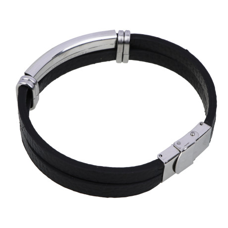 Браслет для мужчин на руку, диаметр 7 см, полиуретан, нерж.сталь