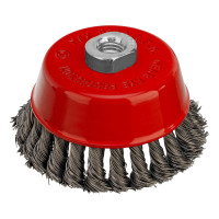 Щетка для УШМ, 100 мм, М14, &quot;чашка&quot;, крученая проволока 0.5 мм Matrix