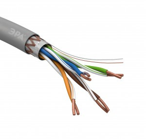 ЭРА Кабель витая пара SF/UTP (FTP) 4PR Cat5e 4х2х24 AWG CU d=0.5 PVC 305м 6206