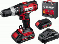 ЗУБР дрель-шуруповерт ударная С1-18, 18В, 40Нм, 2 АКБ (2Ач), кейс, ДШУ-185-22