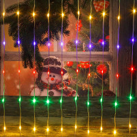 Гирлянда штора LLN-14 "Капля" 280ламп 3*3м Цветная(100)