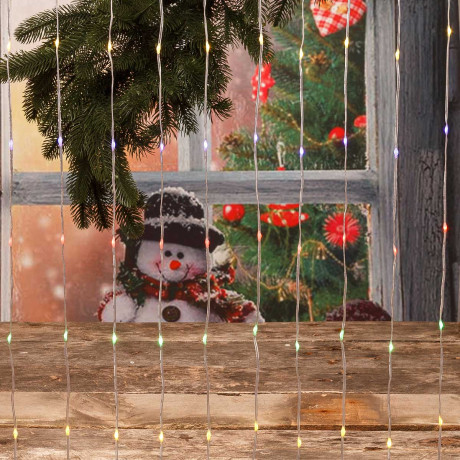 Гирлянда штора LLN-14 "Капля" 280ламп 3*3м Цветная(100)