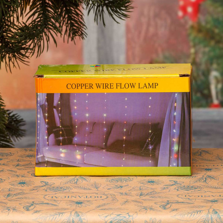 Гирлянда штора LLN-14 "Капля" 280ламп 3*3м Цветная(100)