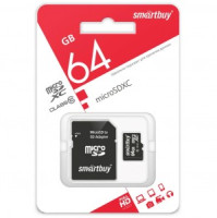 Флэш-карта (памяти) micro SDXC Smartbuy 64GB Class 10 (адаптер) LE