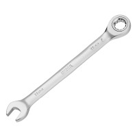 Ключ комбинированный трещоточный, 11 мм, CrV, матовый хром Denzel