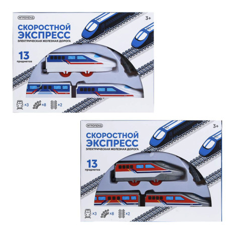 ИГРОЛЕНД Железная дорога "Скоростной экспресс", PP, PS, движение, 2хАА, 28х20х5см, 2 дизайна