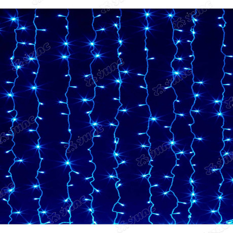 Гирлянда штора LED LС/2 168 лампочек, прозрачный провод 2*2 м синий