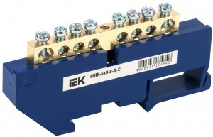 IEK шина N "Ноль" (нул.) на DIN-изол ШНИ-6х9-8-Д-С  YNN10-69-8D-K07