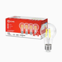 ASD/InHome лампа св/д Deco ЛОН A60 E27 11W(1160lm) 4000K 4K 107x60 прозр (4шт/уп, цена за уп) 3417