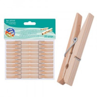 Прищепки д/белья, набор 20шт/уп, цена за уп (кратность 6шт!!!), дерево LF75-65 Мультидом