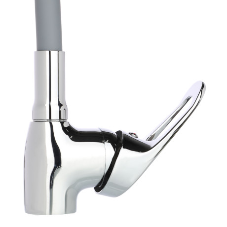 RAIN Смеситель для кухни Веста, гибкий излив, картридж 40мм, латунь, серый/хром