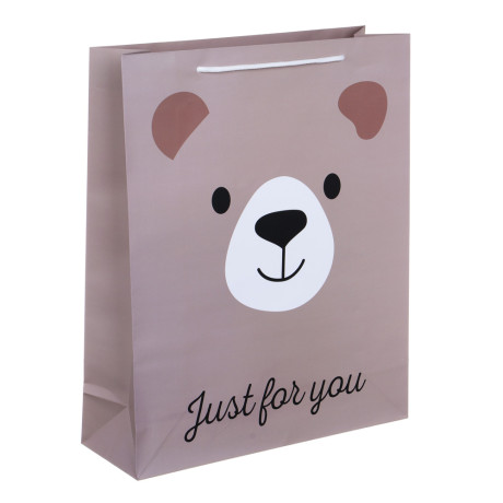 Пакет подарочный бумажный, L 26x32x9 см, 128 гр, 3 дизайна, Happy Day