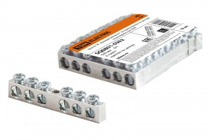 TDM Шина "N" нулевая 6х9мм 6/1 (6 групп/крепеж по центру) никелированная (10!) SQ0801-0302