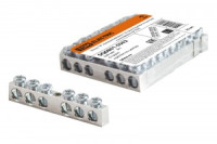 TDM Шина "N" нулевая 6х9мм 6/1 (6 групп/крепеж по центру) никелированная (10!) SQ0801-0302